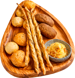 Хлебная корзина со сливочным маслом