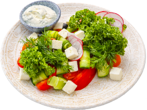 Овощное крудите со сметанным соусом